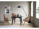 Polsterstuhl STRESSLESS "Laurel", braun (latte batick, eiche gekalkt), B:58cm H:105cm T:60cm, Leder BATICK: BATICK ist ein leicht korrigiertes, durchgefärbtes und genarbtes Möbelleder, bei dem die meisten Unebenheiten und Spuren in der Regel entfernt wurden., Stühle, Polsterstuhl, High Back mit Armlehne, Größe L, mit schräggestellten Beinen in Eiche