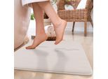 Badematte PACO HOME "Corby 255, Memory-Schaum Effekt", beige (creme), H:13mm, Polyester, Badematten, Badematte, Badteppich, Uni Farben