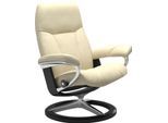 Relaxsessel STRESSLESS "Consul", beige (vanilla paloma), B:91cm H:102cm T:79cm, Leder BATICK: BATICK ist ein leicht korrigiertes, durchgefärbtes und genarbtes Möbelleder, bei dem die meisten Unebenheiten und Spuren in der Regel entfernt wurden.;Leder PALOMA: PALOMA ist ein durchgefärbtes Semianilin-Möbelleder mit natürlicher Narbung.;ROHLEDER Stoff Q2 FARON: Ein fester zuverlässiger Bouclé mit ein