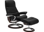 Relaxsessel STRESSLESS "View", schwarz (schwarz batick), B:82cm H:109cm T:81cm, Leder BATICK: BATICK ist ein leicht korrigiertes, durchgefärbtes und genarbtes Möbelleder, bei dem die meisten Unebenheiten und Spuren in der Regel entfernt wurden.;Leder PALOMA: PALOMA ist ein durchgefärbtes Semianilin-Möbelleder mit natürlicher Narbung.;ROHLEDER Stoff Q2 FARON: Ein fester zuverlässiger Bouclé mit ein