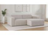 Ecksofa OTTO HOME "Koa, 228 cm, L-Form, Modulsofa in Cord, Chenille, Struktur, Webstoff", cream, B:228cm H:88cm T:159cm, 100% Polyester, Sofas, Ecksofa, Designsofa, weicher Lounge-Sitzkomfort, Welleunterfederung, bodentief