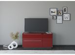 Lowboard "Reno", rot (graphit schwarz matt lack, glas bordeauxrot glanz), B:137cm H:71cm T:42cm, Glas, Holzwerkstoff, SET ONE BY MUSTERRING, Sideboards, Lowboard, Mit Sockel in diversen Farben, 71 cm Höhe & Farbauswahl