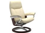 Relaxsessel STRESSLESS "Consul", beige (vanilla paloma), B:91cm H:102cm T:79cm, Leder BATICK: BATICK ist ein leicht korrigiertes, durchgefärbtes und genarbtes Möbelleder, bei dem die meisten Unebenheiten und Spuren in der Regel entfernt wurden.;Leder PALOMA: PALOMA ist ein durchgefärbtes Semianilin-Möbelleder mit natürlicher Narbung.;ROHLEDER Stoff Q2 FARON: Ein fester zuverlässiger Bouclé mit ein