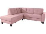 Ecksofa SIT & MORE "Varese L-Form", rosa (altrosa), B:240cm H:91cm T:214cm, Luxus-Microfaser (100% Polyester)IStruktur fein (100% Polyester)IFlachgewebe (95% Polyester, 5% Polyamid), Sofas, Ecksofa, mit Federkern, wahlweise mit Bettfunktion und Stauraum