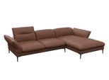 Ecksofa FLEXLUX "Salino, Funktionssofa mit Recamiere, Relaxsofa, Ecksofa", braun (old chestnut braun), B:307cm H:88cm T:182cm, Sofas, Ecksofa, Sofa mit Arm- und Kopfteil-Verstellungen, Kaltschaum & Stahl-Wellen