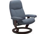 Relaxsessel STRESSLESS "Consul", blau (sparrow blau paloma), B:85cm H:100cm T:77cm, Leder BATICK: BATICK ist ein leicht korrigiertes, durchgefärbtes und genarbtes Möbelleder, bei dem die meisten Unebenheiten und Spuren in der Regel entfernt wurden.;Leder PALOMA: PALOMA ist ein durchgefärbtes Semianilin-Möbelleder mit natürlicher Narbung.;ROHLEDER Stoff Q2 FARON: Ein fester zuverlässiger Bouclé mit