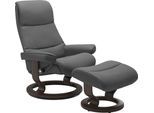 Relaxsessel STRESSLESS "View", grau (grau batick), B:82cm H:108cm T:81cm, Leder BATICK: BATICK ist ein leicht korrigiertes, durchgefärbtes und genarbtes Möbelleder, bei dem die meisten Unebenheiten und Spuren in der Regel entfernt wurden.;Leder PALOMA: PALOMA ist ein durchgefärbtes Semianilin-Möbelleder mit natürlicher Narbung.;ROHLEDER Stoff Q2 FARON: Ein fester zuverlässiger Bouclé mit einem str
