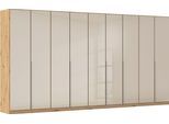 Drehtürenschrank OTTO HOME "Kleiderschrank Kleiderschränke Schrank Garderobe AGORDO mit Glasfront", weiß (eiche artisan, glas beige (champagner)), B:405cm H:229cm T:54cm, Schränke, Drehtürenschrank, durchdachte Innenausstattung, in 8 Breiten und 2 Höhen MADE IN GERMANY