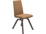 Polsterstuhl STRESSLESS "Laurel", braun (taupe paloma, walnuss), B:49cm H:92cm T:59cm, Leder PALOMA: PALOMA ist ein durchgefärbtes Semianilin-Möbelleder mit natürlicher Narbung., Stühle, Polsterstuhl, Low Back, Größe M, mit schräggestellten Beinen in Walnuss