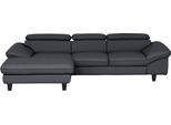 Ecksofa HOME AFFAIRE "Pilot L-Form", grau (fango), B:268cm H:73cm T:108cm, 100% Polyester, Feinstruktur 75000 Scheuertouren, Struktur 35000 Scheuertouren, Microfaser 40000, Sofas, Ecksofa, mit Kopfteilverstellung, wahlweise mit Bettfunktion & Bettkasten