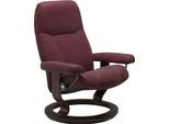 Relaxsessel STRESSLESS "Consul", rot (bordeaux batick), B:85cm H:100cm T:77cm, Leder BATICK: BATICK ist ein leicht korrigiertes, durchgefärbtes und genarbtes Möbelleder, bei dem die meisten Unebenheiten und Spuren in der Regel entfernt wurden.;Leder PALOMA: PALOMA ist ein durchgefärbtes Semianilin-Möbelleder mit natürlicher Narbung.;ROHLEDER Stoff Q2 FARON: Ein fester zuverlässiger Bouclé mit eine