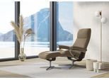 Relaxsessel STRESSLESS "View", braun (almond paloma), B:78cm H:108cm T:78cm, Leder PALOMA: PALOMA ist ein durchgefärbtes Semianilin-Möbelleder mit natürlicher Narbung., Sessel, Relaxsessel, mit Cross Base, Größe S, M & L, Holzakzent Braun