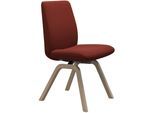 Polsterstuhl STRESSLESS "Laurel", rot (rot dinamica, eiche natur), B:49cm H:92cm T:59cm, Microfaser DINAMICA (88% Polyester, 12% Polyurethan), Stühle, Polsterstuhl, Low Back, Größe L, mit schräggestellten Beinen in Eiche natur