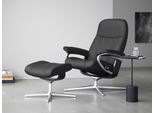 Relaxsessel STRESSLESS "Consul", grau (rock paloma), B:78cm H:97cm T:70cm, Leder PALOMA: PALOMA ist ein durchgefärbtes Semianilin-Möbelleder mit natürlicher Narbung., Sessel, Relaxsessel, mit Cross Base, Größe S, M & L, Holzakzent Schwarz