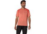 Laufshirt ASICS "ROAD SS TOP", Herren, Gr. XXL, rot (coral reef, mojave), Obermaterial: 53% Polyester, 47% Nylon, Rundhals, Shirts Laufshirt