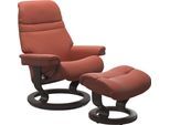 Relaxsessel STRESSLESS "Sunrise", braun (henna), B:88cm H:103cm T:78cm, Leder BATICK: BATICK ist ein leicht korrigiertes, durchgefärbtes und genarbtes Möbelleder, bei dem die meisten Unebenheiten und Spuren in der Regel entfernt wurden.;Leder PALOMA: PALOMA ist ein durchgefärbtes Semianilin-Möbelleder mit natürlicher Narbung.;ROHLEDER Stoff Q2 FARON: Ein fester zuverlässiger Bouclé mit einem struk