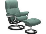 Relaxsessel STRESSLESS "Mayfair", grün (aqua grün paloma), B:92cm H:103cm T:79cm, Leder BATICK: BATICK ist ein leicht korrigiertes, durchgefärbtes und genarbtes Möbelleder, bei dem die meisten Unebenheiten und Spuren in der Regel entfernt wurden.;Leder PALOMA: PALOMA ist ein durchgefärbtes Semianilin-Möbelleder mit natürlicher Narbung.;ROHLEDER Stoff Q2 FARON: Ein fester zuverlässiger Bouclé mit e