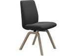 Polsterstuhl STRESSLESS "Laurel", grau (charcoal dinamica, eiche natur), B:49cm H:92cm T:59cm, Microfaser DINAMICA (88% Polyester, 12% Polyurethan), Stühle, Polsterstuhl, Low Back, Größe L, mit schräggestellten Beinen in Eiche natur