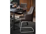 Polsterstuhl STRESSLESS "Laurel", braun (braun batick, schwarz matt), B:58cm H:92cm T:60cm, Leder BATICK: BATICK ist ein leicht korrigiertes, durchgefärbtes und genarbtes Möbelleder, bei dem die meisten Unebenheiten und Spuren in der Regel entfernt wurden., Stühle, Polsterstuhl, Low Back mit Armlehne, Größe L, mit Beinen aus Stahl in Schwarz matt