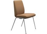 Polsterstuhl STRESSLESS "Laurel", braun (taupe paloma, chrom glänzend), B:57cm H:92cm T:59cm, Leder PALOMA: PALOMA ist ein durchgefärbtes Semianilin-Möbelleder mit natürlicher Narbung., Stühle, Polsterstuhl, Low Back, Größe L, mit Beinen aus Stahl in Chrom glänzend