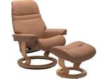 Relaxsessel STRESSLESS "Sunrise", braun (latte batick), B:75cm H:100cm T:73cm, Leder BATICK: BATICK ist ein leicht korrigiertes, durchgefärbtes und genarbtes Möbelleder, bei dem die meisten Unebenheiten und Spuren in der Regel entfernt wurden.;Leder PALOMA: PALOMA ist ein durchgefärbtes Semianilin-Möbelleder mit natürlicher Narbung.;ROHLEDER Stoff Q2 FARON: Ein fester zuverlässiger Bouclé mit eine