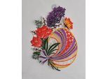 Fensterdekoration STICKEREIEN PLAUEN "Fensterbild Osterei mit Tulpen", bunt, B:21cm H:30cm T:0,5cm, Polyester, Fensterbilder, Fensterdekoration, Plauener Spitze