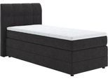 Boxspringbett HOME AFFAIRE "Finja", schwarz, B:105cm L:211cm, Komplettbetten, Boxspringbett, besonders komfortable Liegehöhe, mit praktischem Bettkasten
