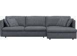Ecksofa FLEXLUX "Lovane", blau (navy blau), B:290cm H:84cm T:182cm, 62% Polyester/14% Cotton/7% Linen, Sofas, Ecksofa, Weich & anschmiegsam, große Sitztiefe auf Kaltschaum, Dekokissen inkl.