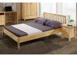 Bettgestell MÖBILIA, beige (natur, natur, natur), B:193cm H:80cm L:209cm, Kiefer massiv, Betten, Bettgestell, gefertigt aus massivem Kiefernholz
