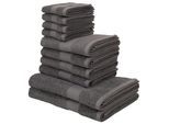 Handtuch Set OTTO HOME "Melli, 2 Duschtücher 70x140, 4 Handtücher 50x100, 4 Gästetücher 30x50", grau (anthrazit), Walkfrottee, Walkfrottee, Obermaterial: 100% Baumwolle, Handtuch-Sets, Handtuch Set, Handtuchset in dezenten Farben mit Bordüre, 100% Baumwoll-Handtücher