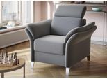 Sessel SIT & MORE "Vincenzo", grau (hellgrau), B:101cm H:84cm T:88cm, Sessel, Sessel, inklusive Kopfteilverstellung