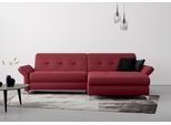 Ecksofa HOME AFFAIRE "Maredo L-Form", rot (bordeaux), B:284cm H:89cm T:179cm, 100% Polyester, Sofas, Ecksofa, Federkern, wahlweise auch mit Kopfteil- und Armlehnverstellung