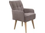 Armlehnstuhl EXXPO - SOFA FASHION "Latte", latte, B:58cm H:94cm T:69cm, Stühle, Armlehnstuhl