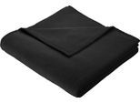 Wohndecke BIEDERLACK "Cotton Home", schwarz, B:150cm L:200cm, Baumwolle, Kunstfaser, Wohndecken, Wohndecke, im Uni Design, Kuscheldecke