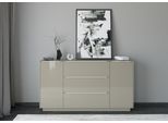 Sideboard "Reno", taupe matt lack, glas taupe glanz, B:182cm H:102cm T:42cm, Glas, Holzwerkstoff, SET ONE BY MUSTERRING, Sideboards, Sideboard, Mit Sockel in diversen Farben, 102 cm Höhe & Farbauswahl