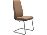 Polsterstuhl STRESSLESS "Laurel", braun (latte batick, schwarz matt), B:53cm H:105cm T:60cm, Leder BATICK: BATICK ist ein leicht korrigiertes, durchgefärbtes und genarbtes Möbelleder, bei dem die meisten Unebenheiten und Spuren in der Regel entfernt wurden., Stühle, Polsterstuhl, High Back, Größe L, mit Beinen aus Stahl in Schwarz matt