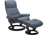 Relaxsessel STRESSLESS "View", blau (sparrow blau paloma), B:82cm H:108cm T:81cm, Leder BATICK: BATICK ist ein leicht korrigiertes, durchgefärbtes und genarbtes Möbelleder, bei dem die meisten Unebenheiten und Spuren in der Regel entfernt wurden.;Leder PALOMA: PALOMA ist ein durchgefärbtes Semianilin-Möbelleder mit natürlicher Narbung.;ROHLEDER Stoff Q2 FARON: Ein fester zuverlässiger Bouclé mit e