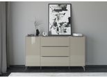 Sideboard "Reno", beige (taupe matt lack, glas taupe glanz), B:182cm H:109cm T:42cm, Glas, Holzwerkstoff, SET ONE BY MUSTERRING, Sideboards, Sideboard, Mit Winkelfuß in diversen Farben, 109 cm Höhe & Farbauswahl