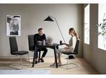 Polsterstuhl STRESSLESS "Laurel", schwarz (schwarz batick, chrom matt), B:53cm H:105cm T:60cm, Leder BATICK: BATICK ist ein leicht korrigiertes, durchgefärbtes und genarbtes Möbelleder, bei dem die meisten Unebenheiten und Spuren in der Regel entfernt wurden., Stühle, Polsterstuhl, High Back, Größe M, mit Beinen aus Stahl in Chrom matt