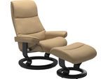 Relaxsessel STRESSLESS "View", beige (sand paloma), B:82cm H:108cm T:81cm, Leder BATICK: BATICK ist ein leicht korrigiertes, durchgefärbtes und genarbtes Möbelleder, bei dem die meisten Unebenheiten und Spuren in der Regel entfernt wurden.;Leder PALOMA: PALOMA ist ein durchgefärbtes Semianilin-Möbelleder mit natürlicher Narbung.;ROHLEDER Stoff Q2 FARON: Ein fester zuverlässiger Bouclé mit einem st