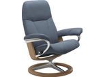 Relaxsessel STRESSLESS "Consul", blau (sparrow blau paloma), B:82cm H:102cm T:72cm, Leder BATICK: BATICK ist ein leicht korrigiertes, durchgefärbtes und genarbtes Möbelleder, bei dem die meisten Unebenheiten und Spuren in der Regel entfernt wurden.;Leder PALOMA: PALOMA ist ein durchgefärbtes Semianilin-Möbelleder mit natürlicher Narbung.;ROHLEDER Stoff Q2 FARON: Ein fester zuverlässiger Bouclé mit