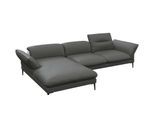 Ecksofa FLEXLUX "Salino, Funktionssofa mit Recamiere, Relaxsofa, Ecksofa", grau (warm mineral grau), B:307cm H:88cm T:182cm, Sofas, Ecksofa, Sofa mit Arm- und Kopfteil-Verstellungen, Kaltschaum & Stahl-Wellen