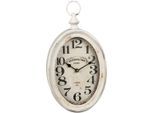 Wanduhr AMBIENTE HAUS "Antikweiss Wanduhr aus metall 28cm", weiß, B:27cm H:28cm T:6cm, Wanduhren, Wanduhr