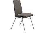 Polsterstuhl STRESSLESS "Laurel", braun (mole dinamica, chrom matt), B:57cm H:92cm T:59cm, Microfaser DINAMICA (88% Polyester, 12% Polyurethan), Stühle, Polsterstuhl, Low Back, Größe M, mit Beinen aus Stahl in Chrom matt