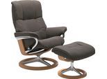 Relaxsessel STRESSLESS "Mayfair", grau (metal grau paloma), B:83cm H:102cm T:73cm, Leder BATICK: BATICK ist ein leicht korrigiertes, durchgefärbtes und genarbtes Möbelleder, bei dem die meisten Unebenheiten und Spuren in der Regel entfernt wurden.;Leder PALOMA: PALOMA ist ein durchgefärbtes Semianilin-Möbelleder mit natürlicher Narbung.;ROHLEDER Stoff Q2 FARON: Ein fester zuverlässiger Bouclé mit