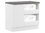 Mehrzweckschrank-Set IMPULS KÜCHEN "Warschau", weiß (weiß mit schieferstruktur schwarz), B:100cm H:91,8cm T:60cm, Holzwerkstoff, Pulverlack, Kastenmöbel-Sets, Mehrzweckschrank-Set, Vielfältige Varianten verfügbar; kombinierbar mit anderen Artikeln