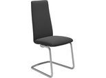 Polsterstuhl STRESSLESS "Laurel", grau (charcoal dinamica, chrom matt), B:53cm H:105cm T:60cm, Microfaser DINAMICA (88% Polyester, 12% Polyurethan), Stühle, Polsterstuhl, High Back, Größe M, mit Beinen aus Stahl in Chrom matt
