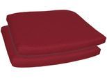 Sitzkissen GO-DE "Selina", rot, B:40cm H:5cm L:45cm, Polyester, Dekokissen_Sitzkissen_Kissenhüllen, Sitzkissen, 2er Set, 45/46x40 cm
