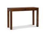 Schreibtisch Kompakt 118x40x76cm Sheesham Massivholz Dunkelbraun Platzsparend mit Schublade Handgefertigt & Modern Büro Kadima Design