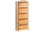 Bücherregal MÖBILIA "Chur", beige (natur), B:77cm H:180cm T:30cm, Massivholz, Regale, Bücherregal, mit gedrechselten Füßen